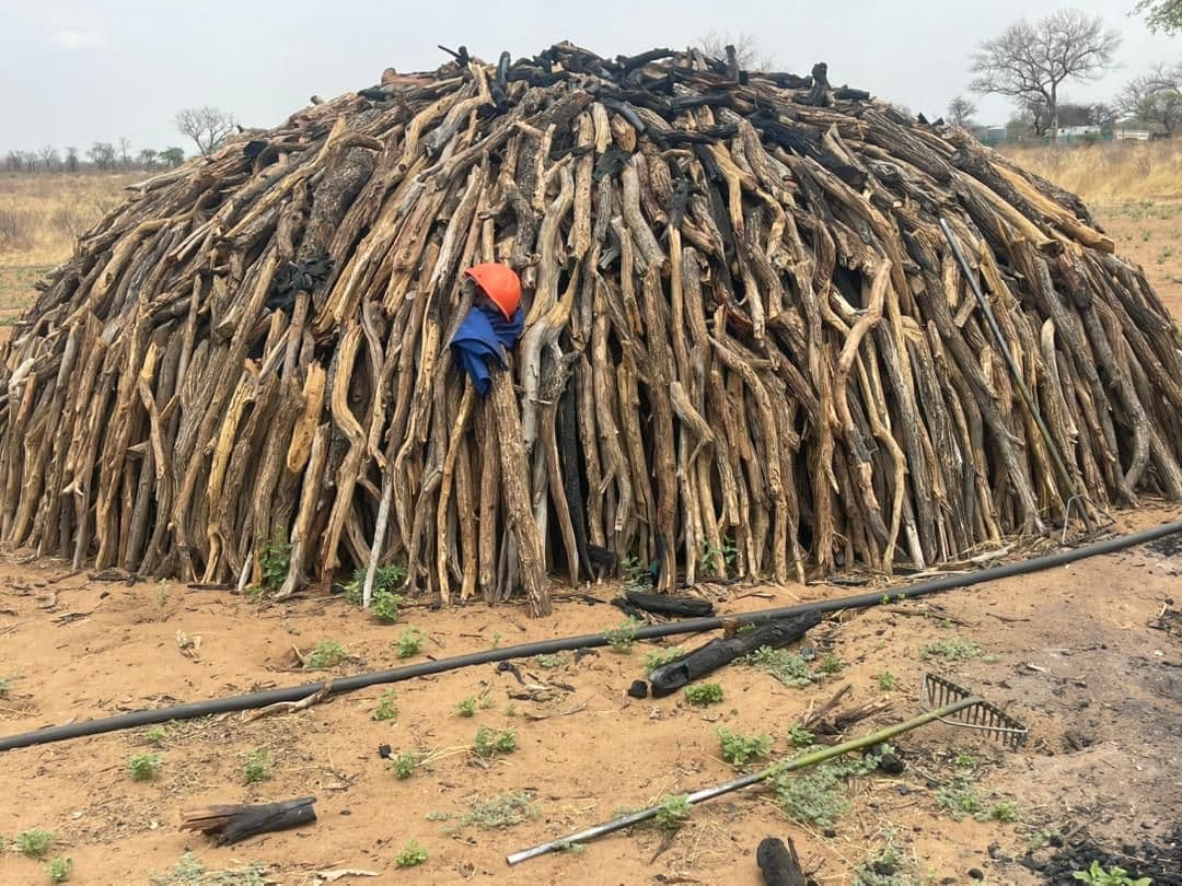 Namibian restaurant charcoal burning