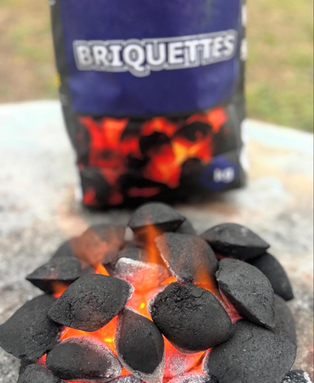 5kg bag with charcoal briquettes